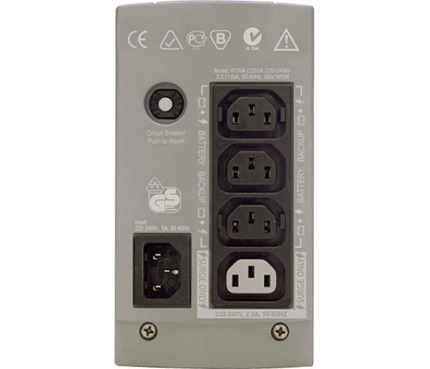 APC Back-UPS 325 (350VA/210W, 4xIEC) - 260369 - zdjęcie 2
